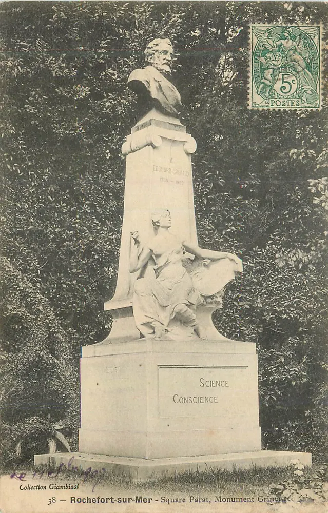 Grimaux-Monument — Büste von Édouard Grimaux — Parat-Platz, Rochefort-sur-Mer - Vorderseite