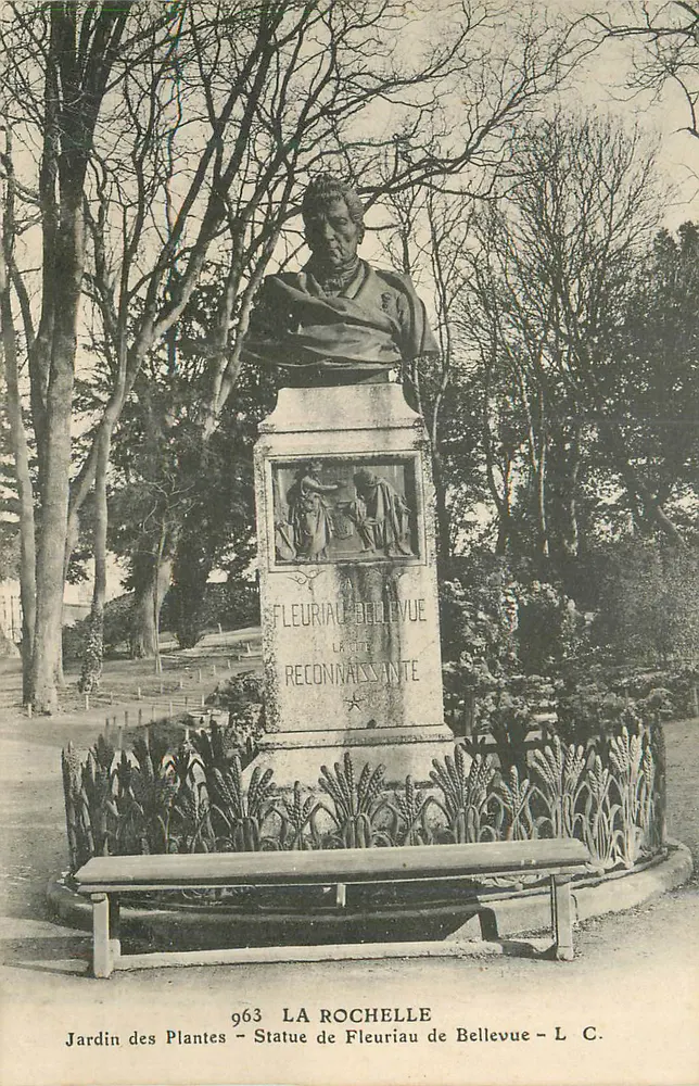 Statue von Fleuriau de Bellevue — Botanischer Garten — La Rochelle — L. C. — n° 963 - Vorderseite