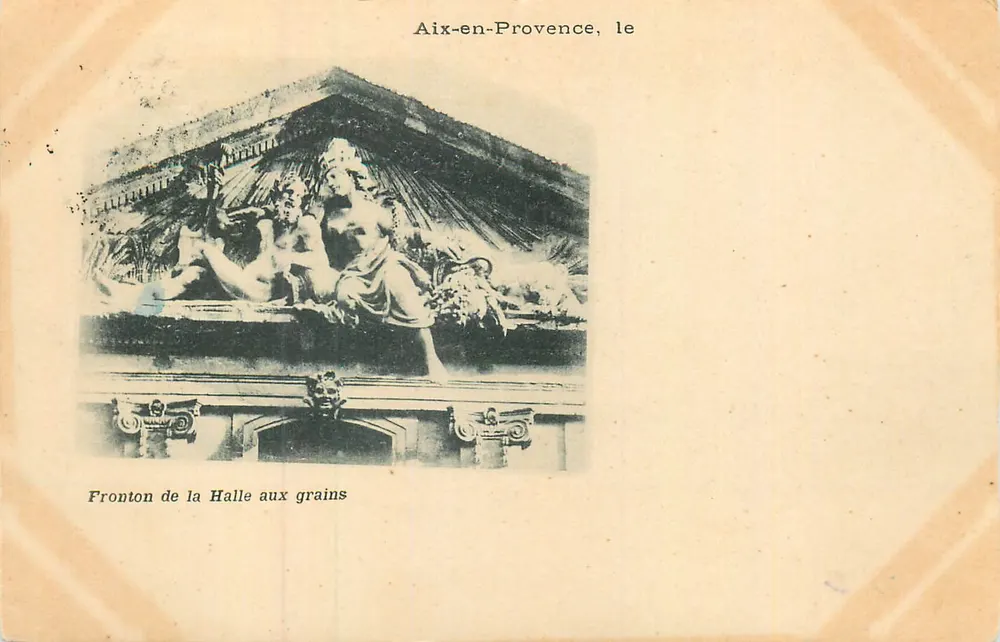 Aix-en-Provence, das Gesims der Getreidespeicherhalle — Verlag nicht sichtbar - Vorderseite