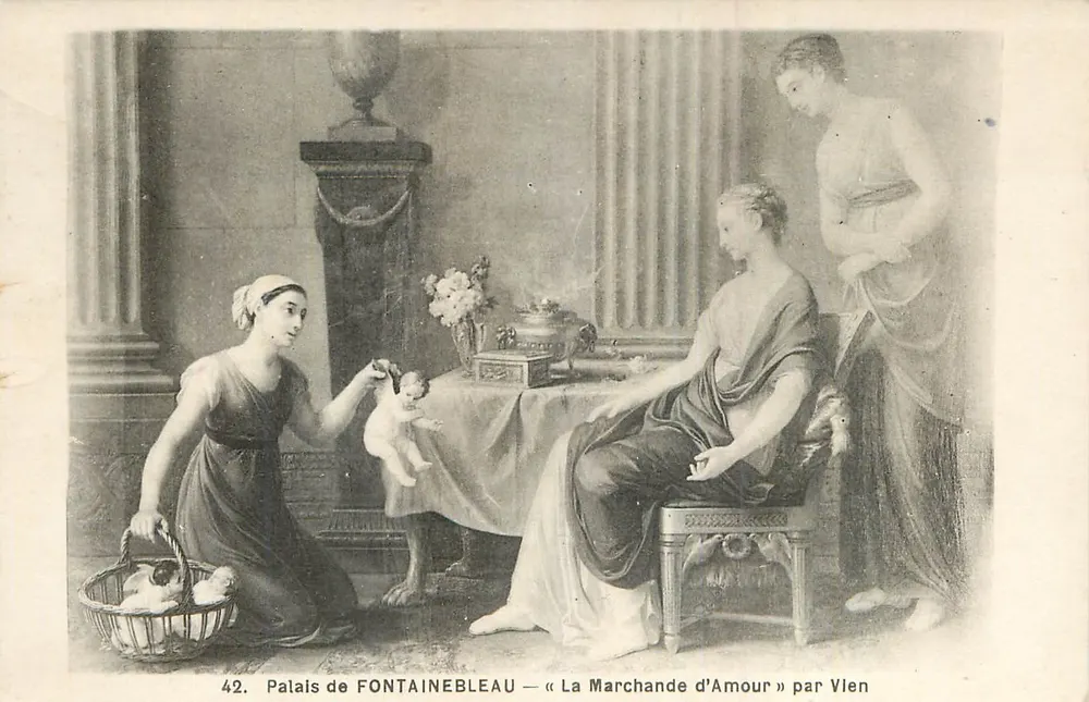 Schloss FONTAINEBLEAU — « Die Verkäuferin der Liebe » von Vien - Vorderseite