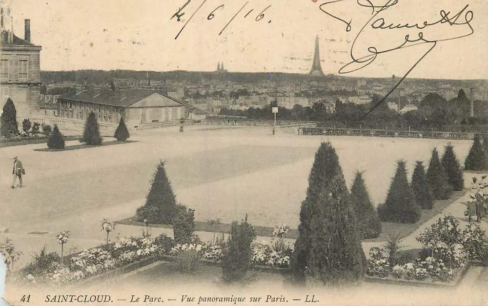 SAINT-CLLOUD. — Der Park. — Panoramablick auf Paris. — LL. — Nr. 41 - Vorderseite
