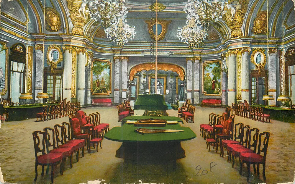 Spielzimmer der Kaiserlichen Residenz — Billardzimmer mit Billardtisch — Verleger nicht identifiziert, Seriennummer nicht sichtbar - Vorderseite