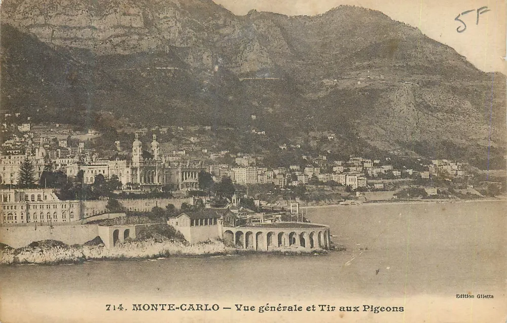 Monte-Carlo — Allgemeiner Blick und Taubenschuss — Ausgabe Giletta, n° 714 - Vorderseite
