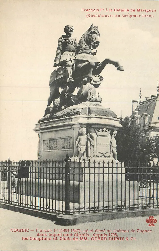 François Ier bei der Schlacht von Marignan — Meisterwerk des Bildhauers Etex — Cognac - Vorderseite