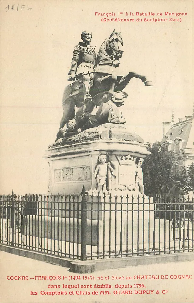 Cognac — François I. bei der Schlacht von Marignan — Meisterwerk des Bildhauers Etax - Vorderseite