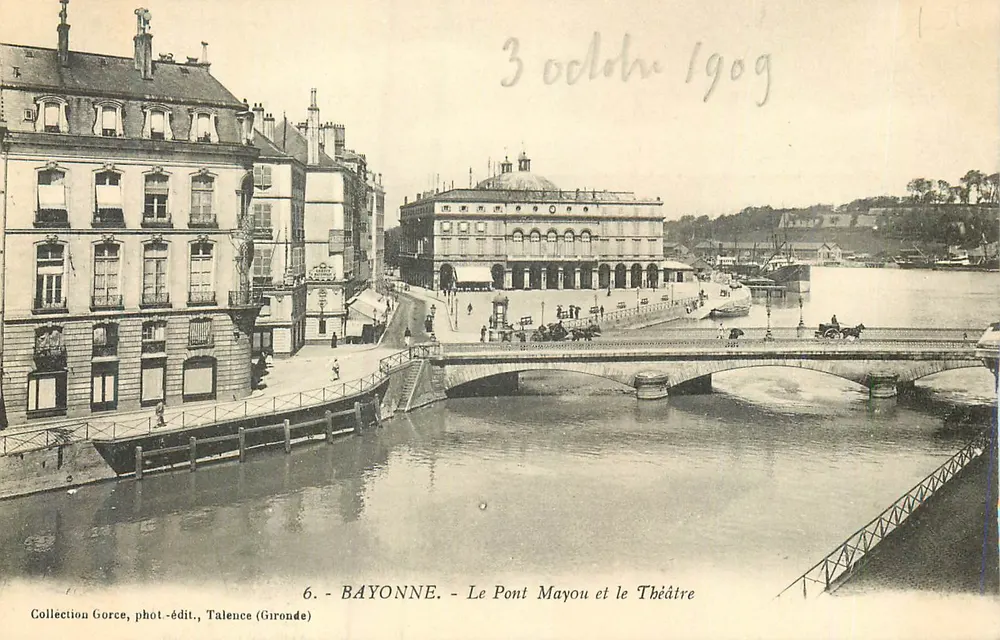 Bayonne - Der Mayou-Brücke und das Theater — Collection Gorce, phot.-edit., Talence (Gironde) - Vorderseite