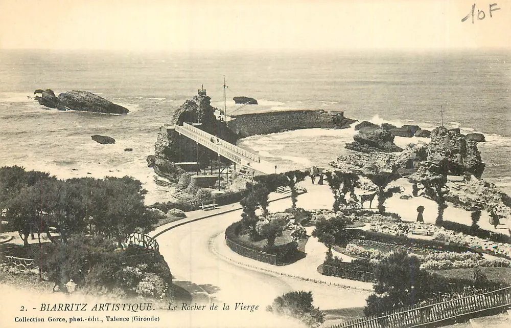 Blarritz Artistique — Ansicht des Felsen der Jungfrau — Sammlung Gorce, Foto-Verlag, Talence (Gironde) - Vorderseite