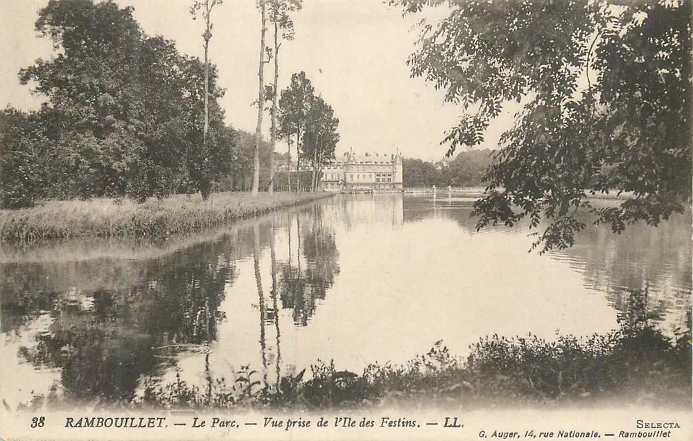 Rambouillet — Der Park — Ansicht vom Île des Festins — G. Auger, 14, rue Nationale — Rambouillet - Vorderseite