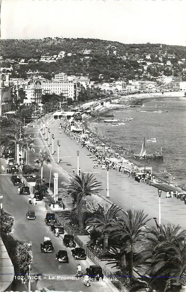 Nice - A Promenade dos Ingleses — vista aérea — editor desconhecido, n° de série 102 - Frente