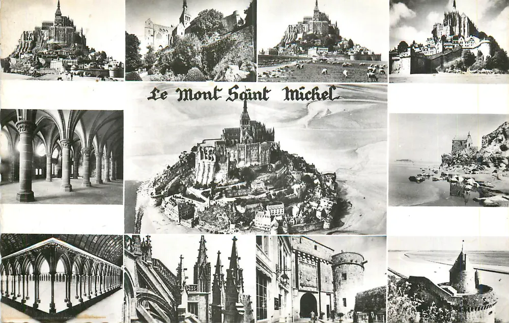 Mont Saint Michel — Panoramablick und architektonische Details — Verlag nicht sichtbar - Vorderseite