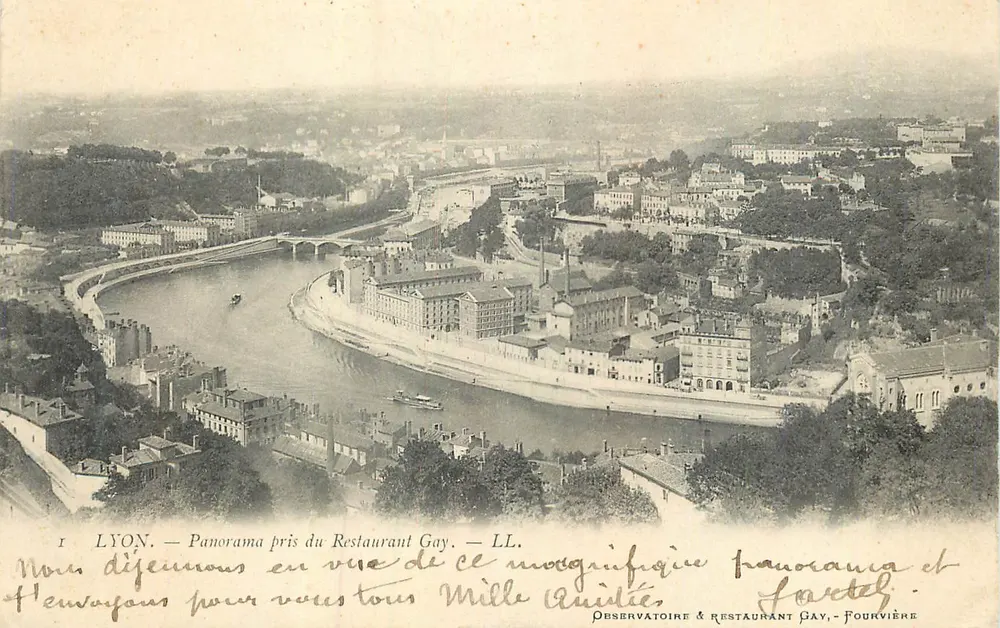 LYON — Panorama vom Restaurant Gay — LL — Observatoire & Restaurant Gay, Fourvière - Vorderseite