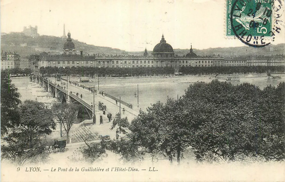 LYON — Die Guillotière-Brücke und das Hôtel-Dieu — LL. - Vorderseite