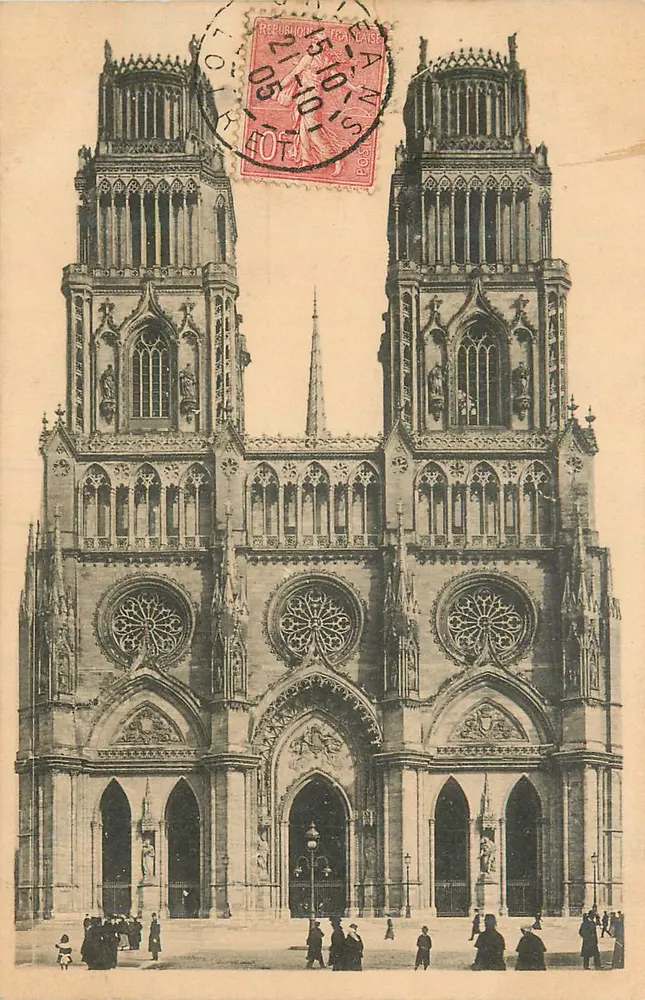 Catedral Nossa Senhora de Reims — vista da fachada — editada pela Sociedade Anônima de Fotografia de Reims, n° 1234 - Frente