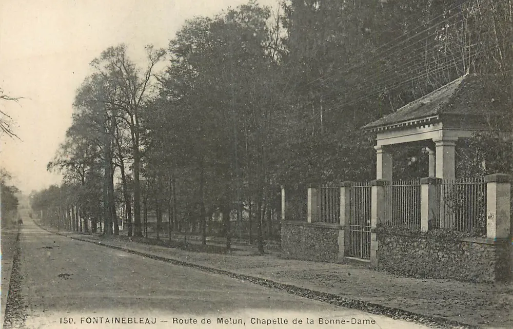 Fontainebleau — Route de Me'un, Kapelle der Guten Frau — unbekannter Verleger, Seriennummer 150 - Vorderseite