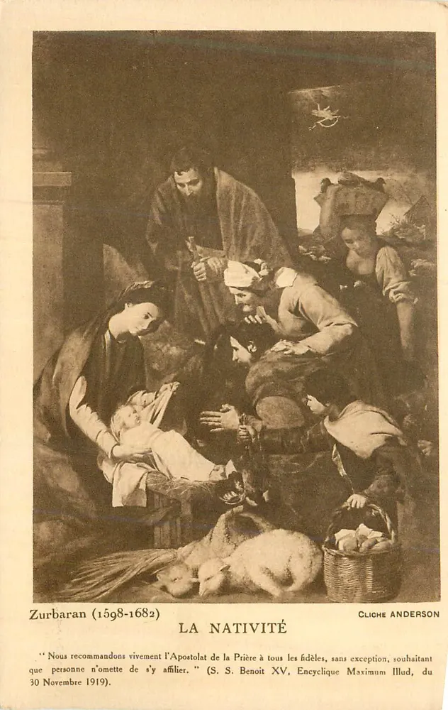 A Natividade — pintura de Zurbarán (1598-1682) — Cliché Anderson - Frente