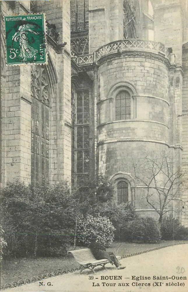 Rouen — Kirche Saint-Ouen — Die Turm der Geistlichen (11. Jahrhundert) - Vorderseite