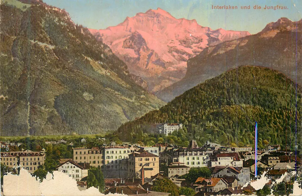 Interlaken und die Jungfrau — vue panoramique — éditeur non identifiable - Frente
