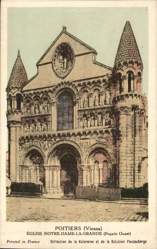 Poitiers (Vienne) — Kirche Notre-Dame-la-Grande (Westfassade) — Sammlung der Kolarsine und der Solution Pautaubege - Vorderseite