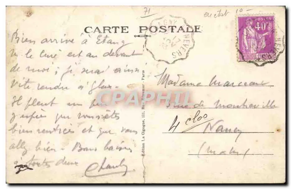 ÉTANG-sur-ARROUX (S.-st-L.) — A Igreja - Verso