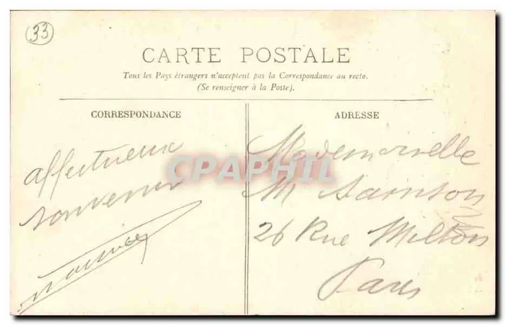 Bordeaux — O Monumento dos Girondins — LL. n°13 - Verso