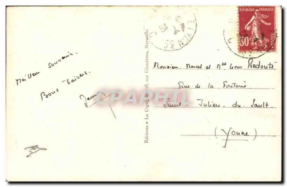Marselha — Nossa Senhora da Guarda — Edições La Cigogne - Verso