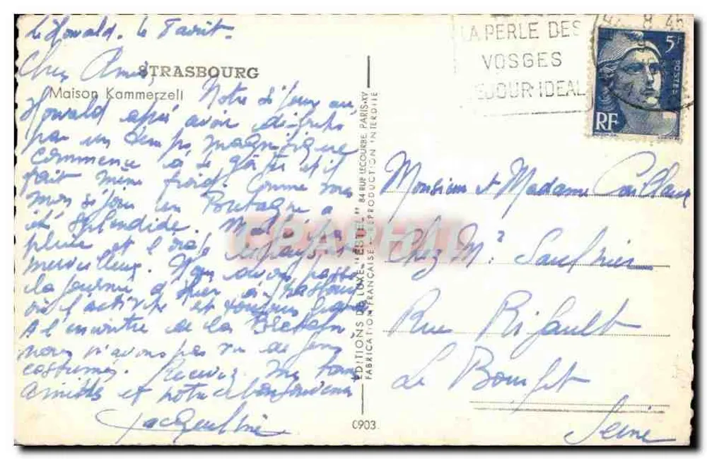 Casa Kammerzell — Estrasburgo — Estel - Verso