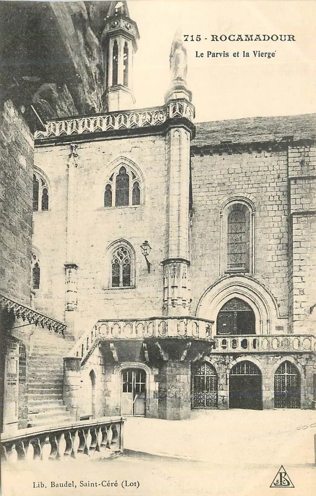 Rocamadour — O Pátio e a Virgem — Lib. Baudel, Saint-Céré (Lot) - Frente