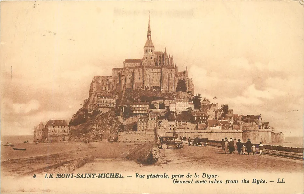 Mont-Saint-Michel — Allgemeiner Blick, vom Digue aus — LL - Vorderseite