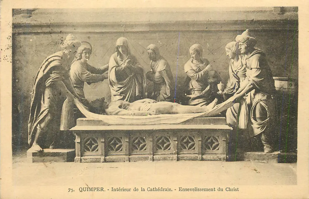 Quimper - Innenraum der Kathedrale - Ensevelissement du Christ - Vorderseite