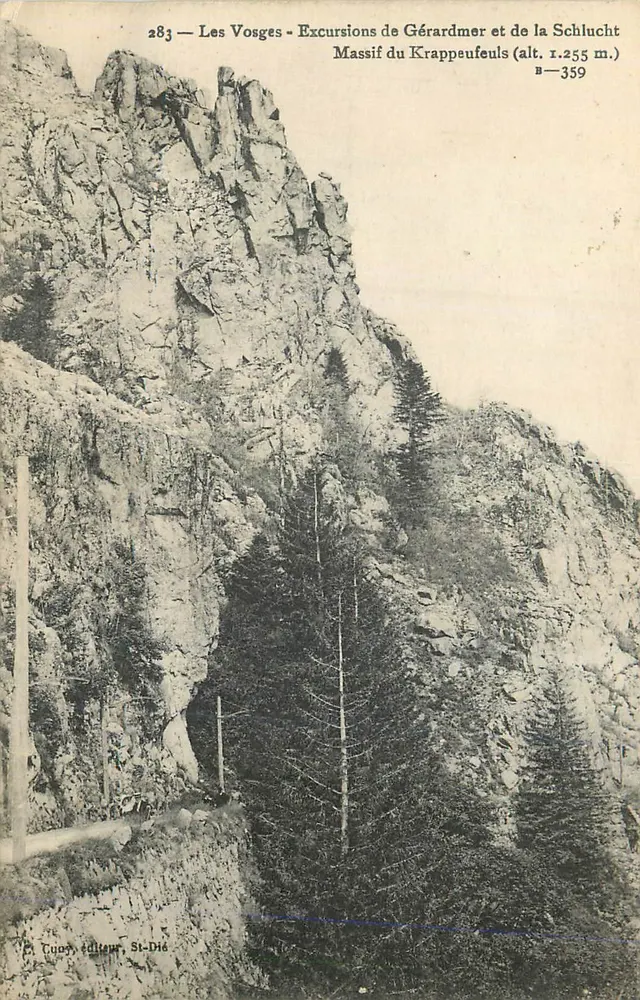 Die Vosgien — Ausflüge nach Gérardmer und der Schlucht — Krapppeufeuls-Massiv (Höhe 1.255 m.) — Verlag Cuory, St-Dié - Vorderseite