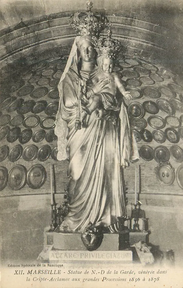Estátua de N.-D. da Guarda — Marselha — Edição Especial da Basílica, n° XII - Frente