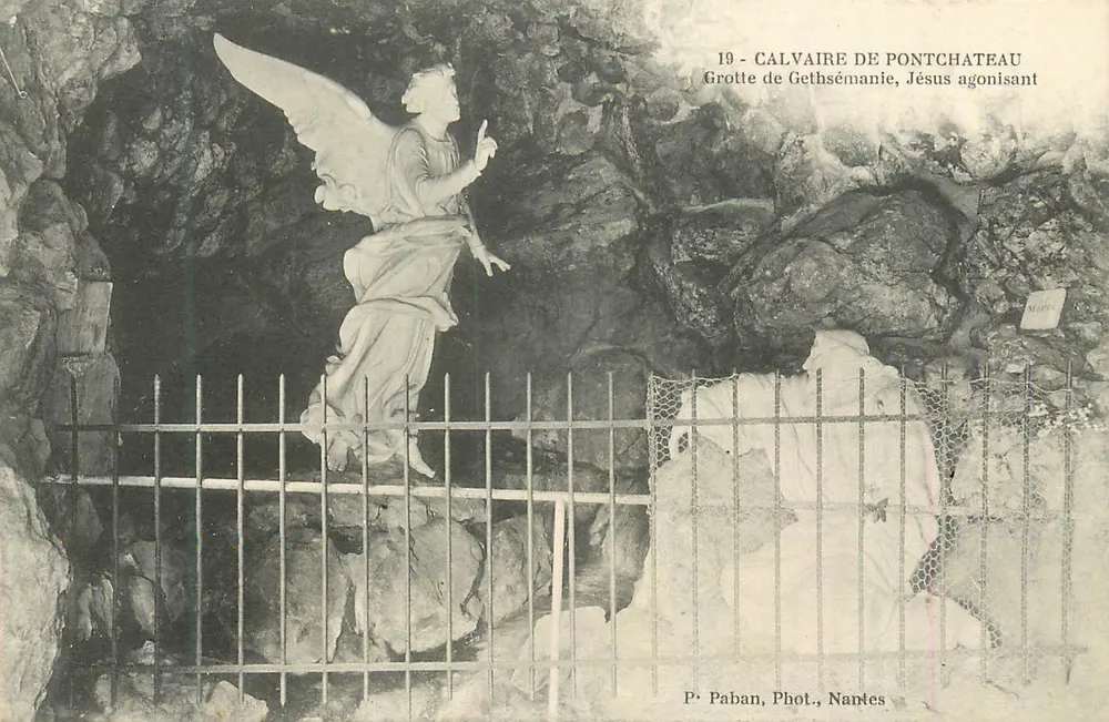 Calvarienberg von Pontchâteau — Grotte von Gethsemane, Jesus im Sterben — P. Paban, Fotografie, Nantes - Vorderseite