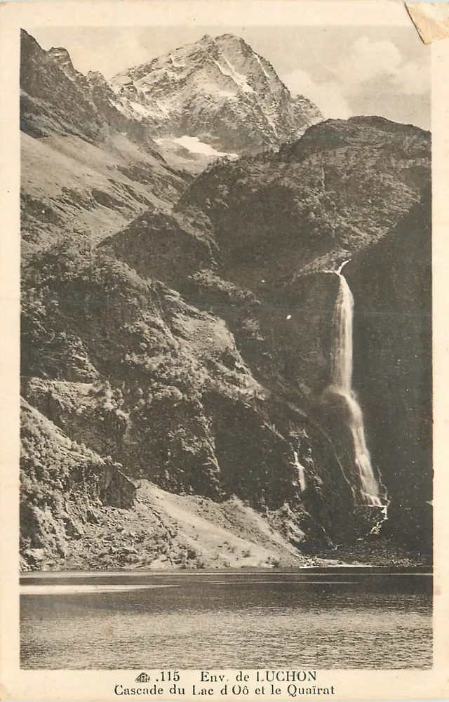 Wasserfall des Sees d'Oò und der Quairat — Umgebung von LUCHON — Serie .115 - Vorderseite