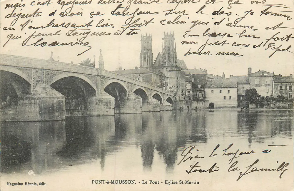 Pont-à-Mousson — Der Brücke — Kirche St-Martin — Magasins Réunis, Verlag - Vorderseite