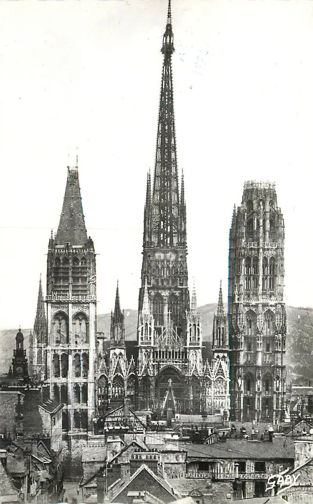 Kathedrale von Reims — Ansicht der drei Türme — Verlag G. PEBY, Seriennummer nicht sichtbar - Vorderseite