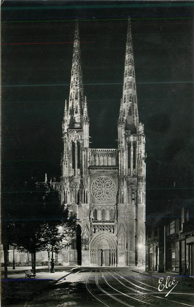 Kathedrale Notre-Dame de Rouen — Nachtsicht — Élécé - Vorderseite
