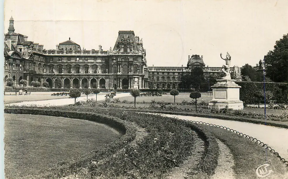 Jardim das Tuileries — vista do Louvre — editor ALF, número de série não visível - Frente