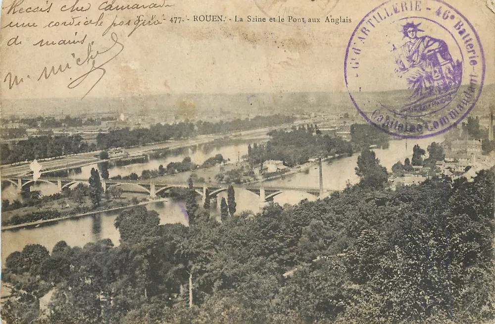 Rouen - La Seine et le Pont aux Anglais — Gd'Artillerie - 46e Baterie - Vorderseite