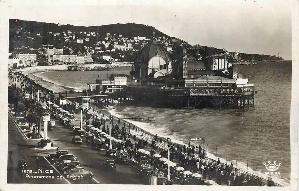 Nice - Promenade dos Ingleses — vista do porto e do Casino — editor Munier, n° 1278 - Frente