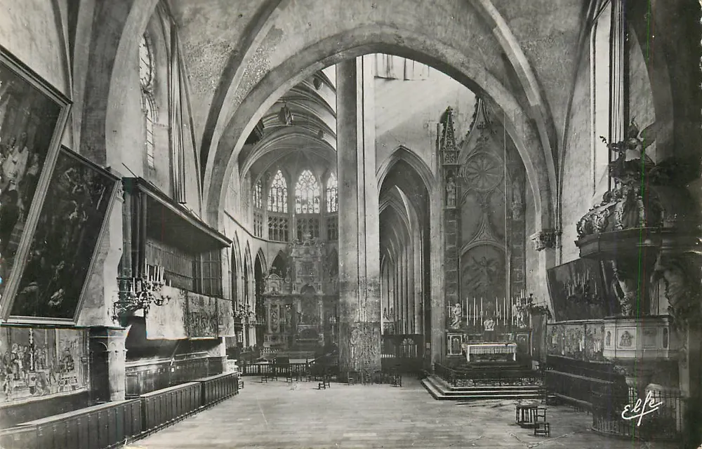Innenansicht der Kirche Sainte-Croix in Toulouse — Blick auf den Chor — Verlag E. Le Fèvre, Nr. 123 - Vorderseite
