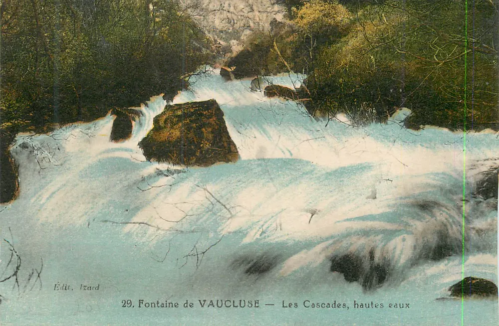 Fontaine de Vaucluse — Die Cascades, Hochwasser — Édit. Izard n°29 - Vorderseite