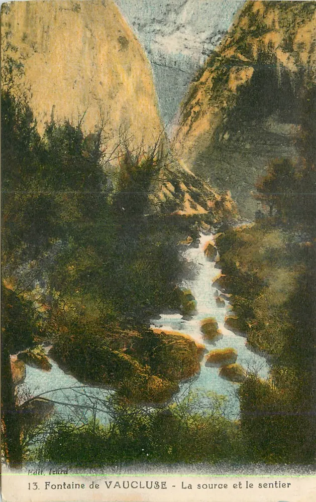 Fontaine de VAUCLUSE - A fonte e o caminho — Ed. Leard, n°13 - Frente