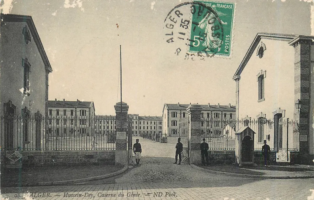Alger — Hussein-Dey, Caserne du Génie — ND Pboï. - Vorderseite