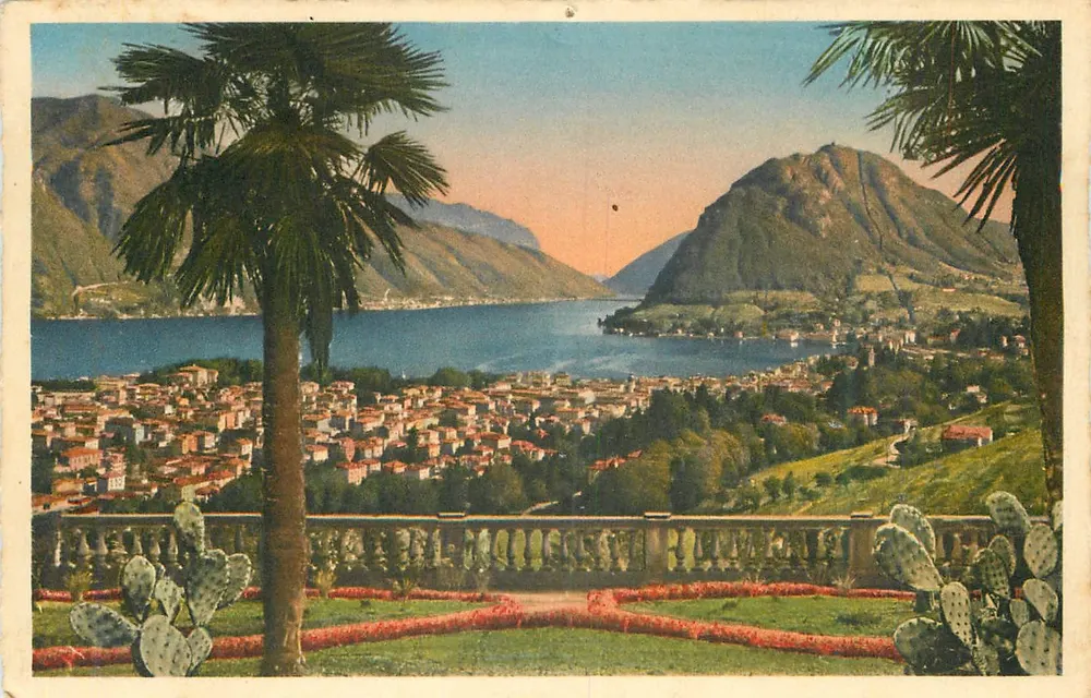 Vista do lago de Como — Itália — editor não identificável - Frente