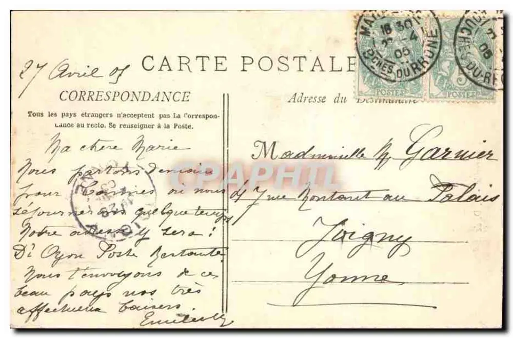 Marselha — N.D. de la Garde — Phototyp E. Lacour — N° 13 bis - Verso