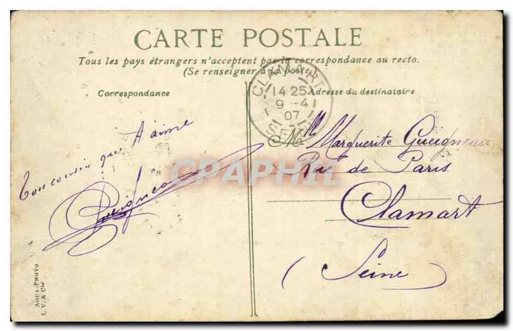 Hôtel-de-Ville — Cariatides du Puget — Verlag L. V. & Cie - Rückseite