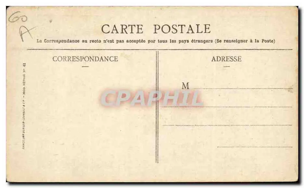 Pierrefonds — Castelo e lago — Editor Chocolat Menier, n° 41 - Verso
