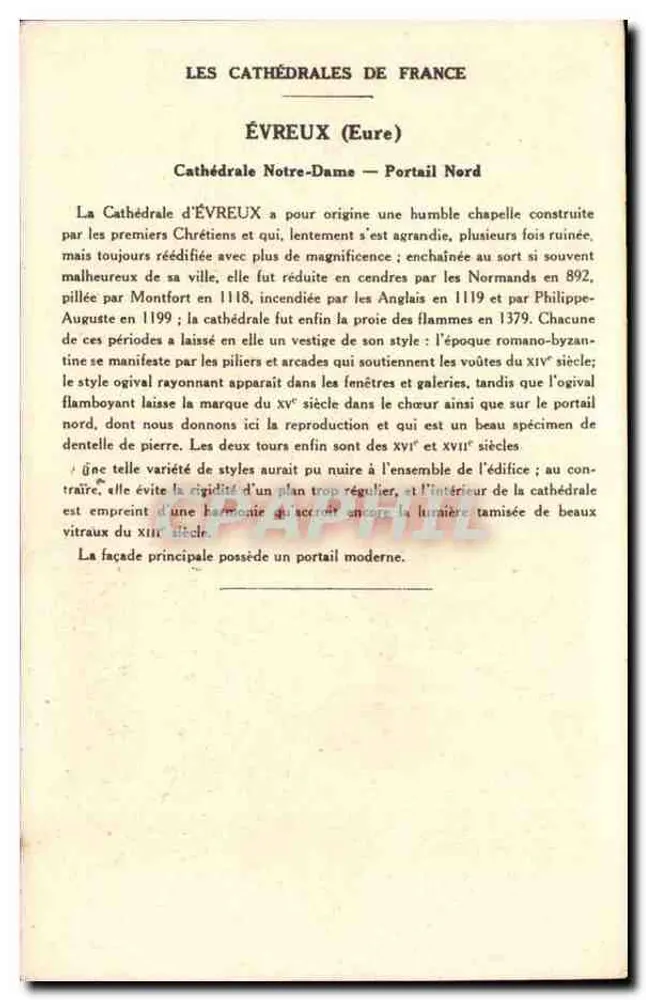Évreux (Eure) — Kathedrale Notre-Dame (Nordportal) — Sammlung von Kolarsine und Solution Pautaubeerge - Rückseite
