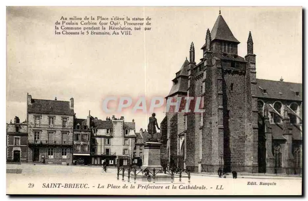 Saint-Brieuc - Der Präfekturenplatz und die Kathedrale — Edit. Basquin - Vorderseite