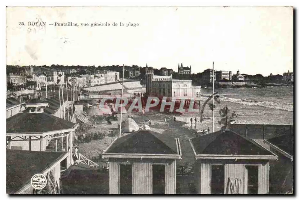 Royan — Pontaillale, vista geral da praia — Carte de la Nouvelles Galeries - Frente